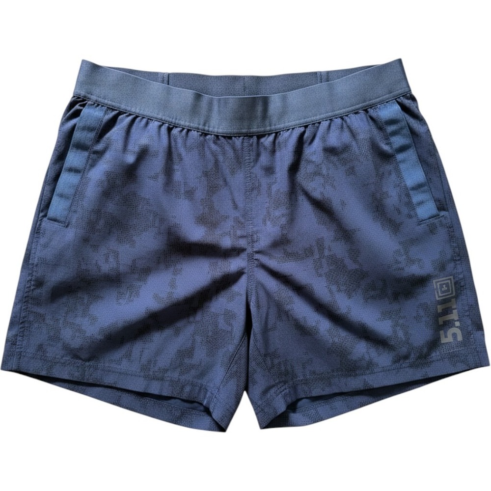 5.11 Tactical Mens PT-R Training Shorts Navy Blue Camo Compression Liner Medium